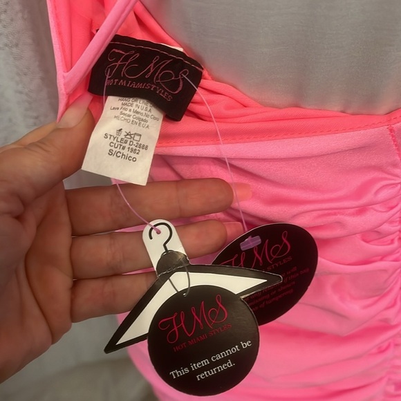 Hot Miami Styles Ruched Pink Mini - Picture 4 of 4